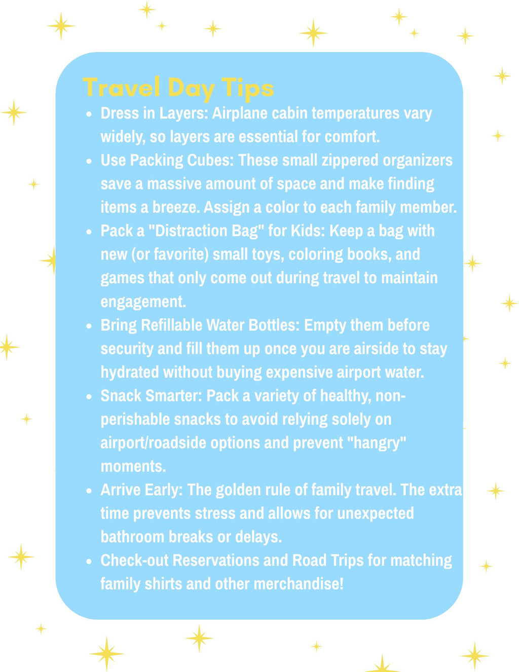 Disney Travel Helpful Hints