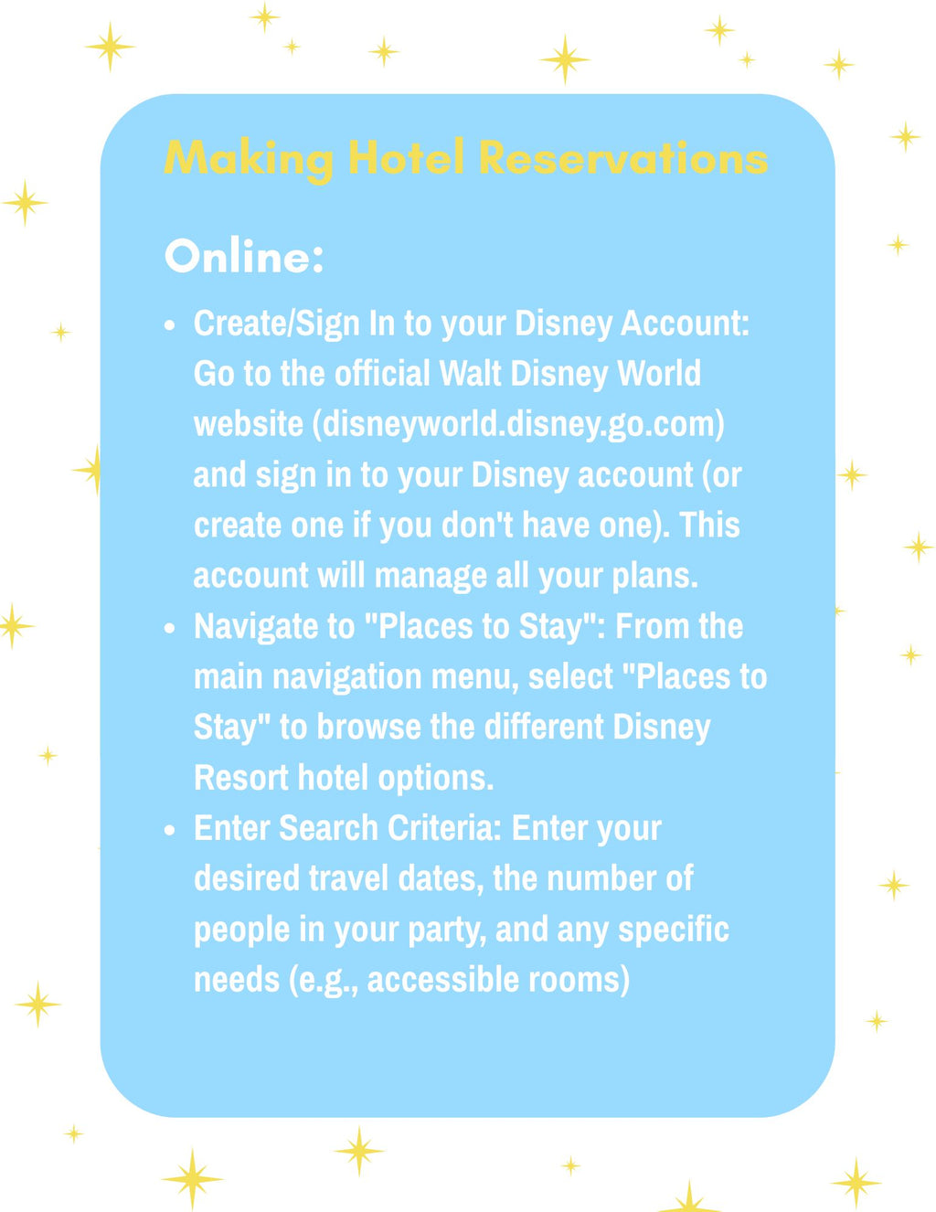 Disney Travel Helpful Hints