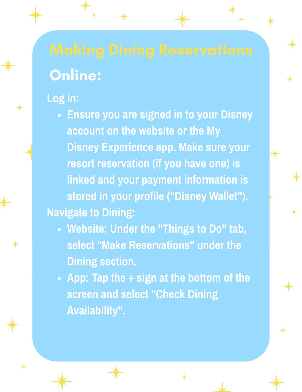 Disney Travel Helpful Hints