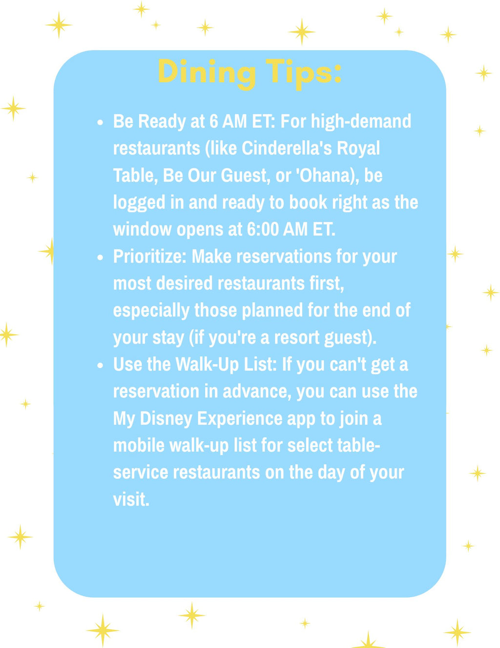 Disney Travel Helpful Hints