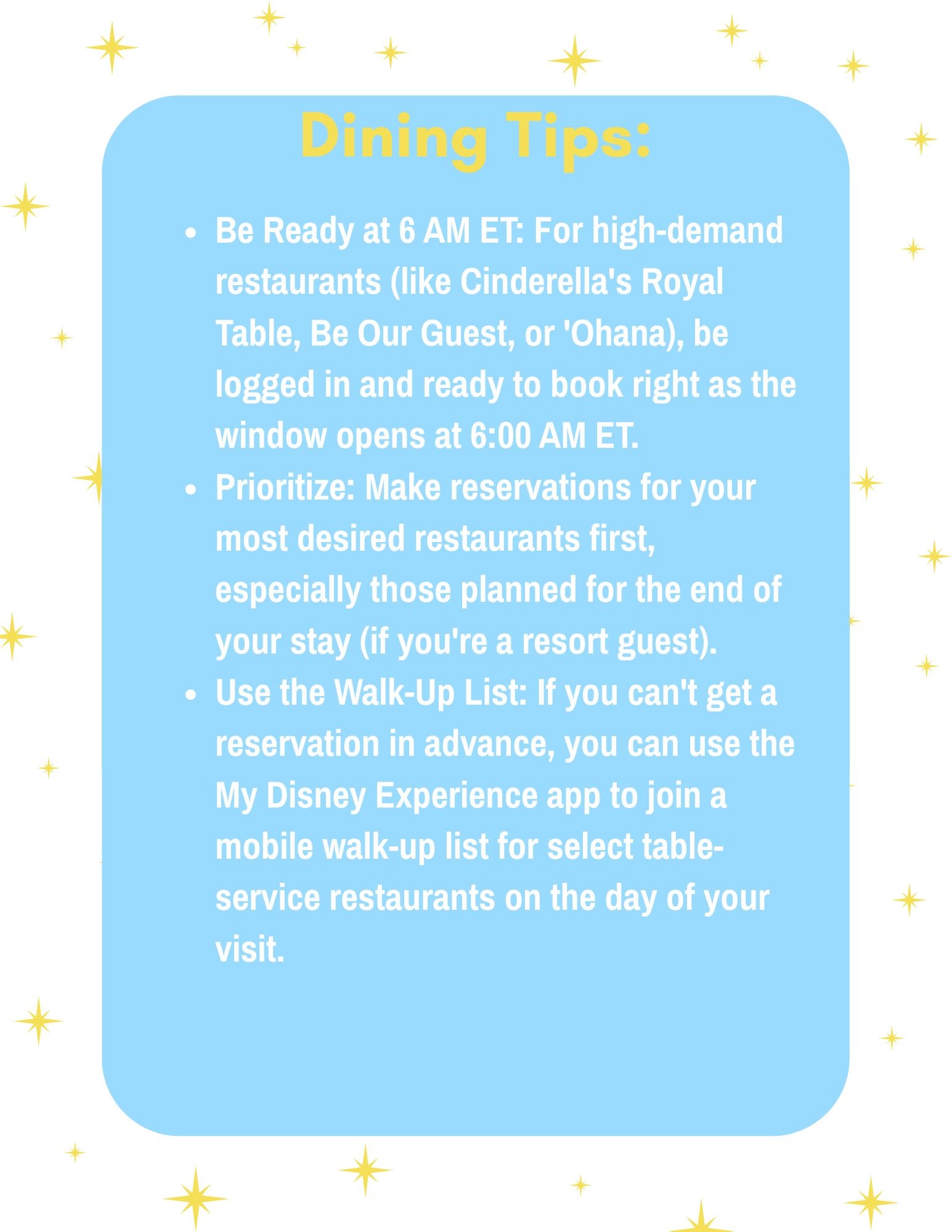 Disney Travel Helpful Hints