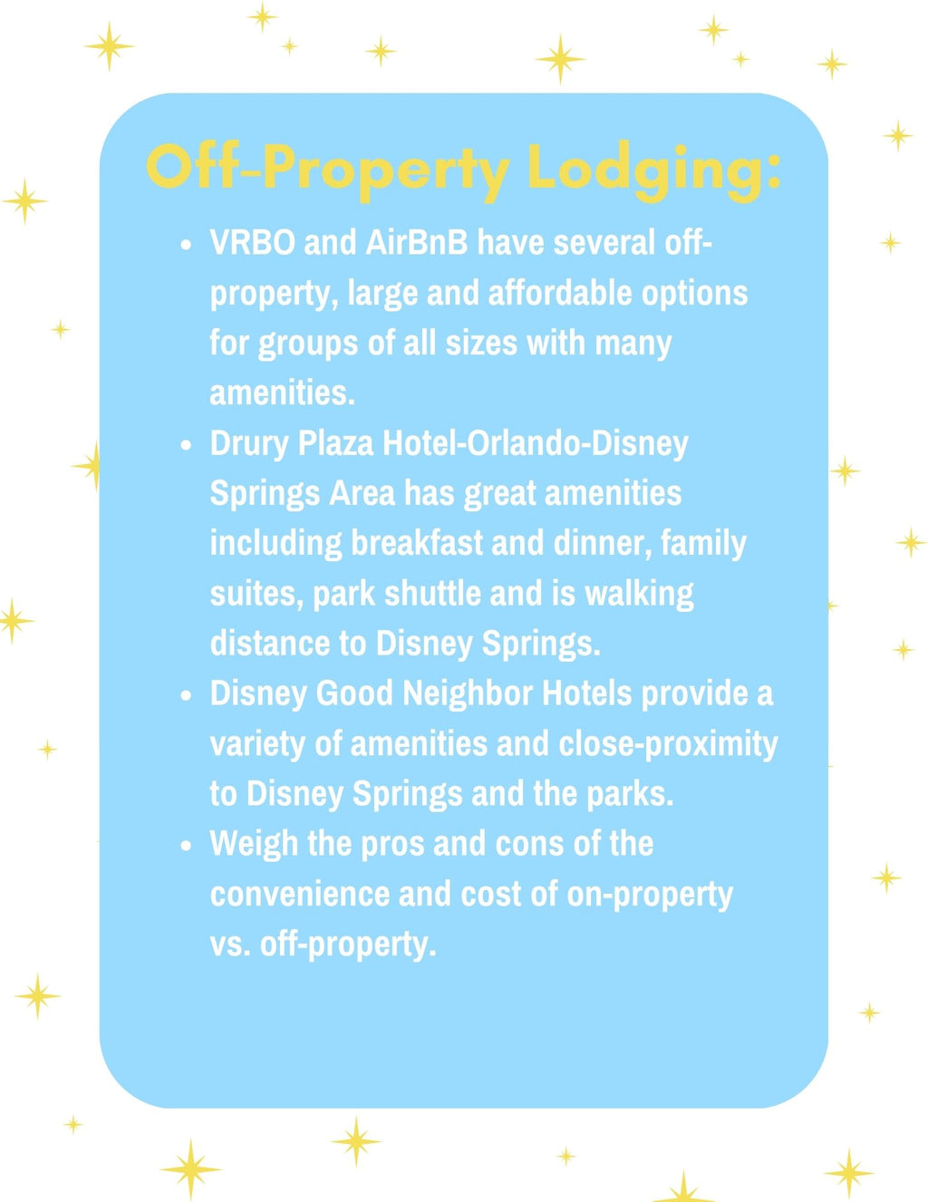 Disney Travel Helpful Hints