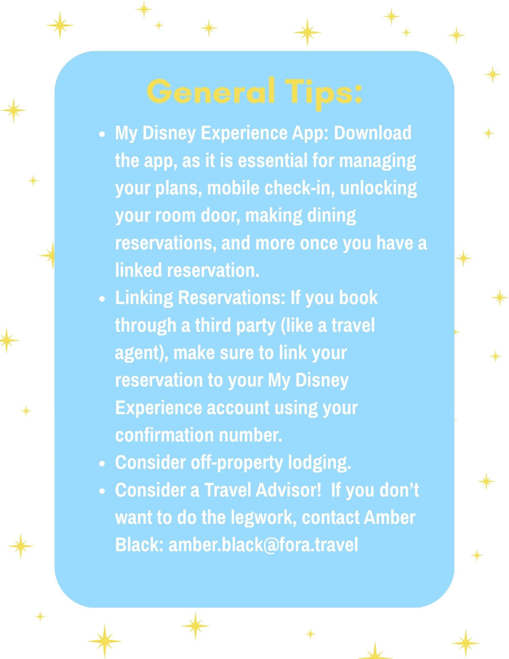 Disney Travel Helpful Hints