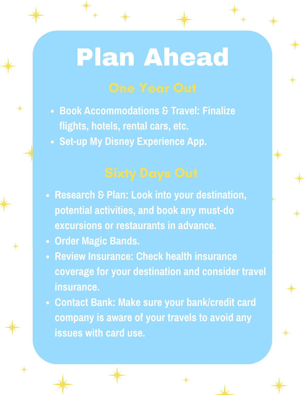 Disney Travel Helpful Hints