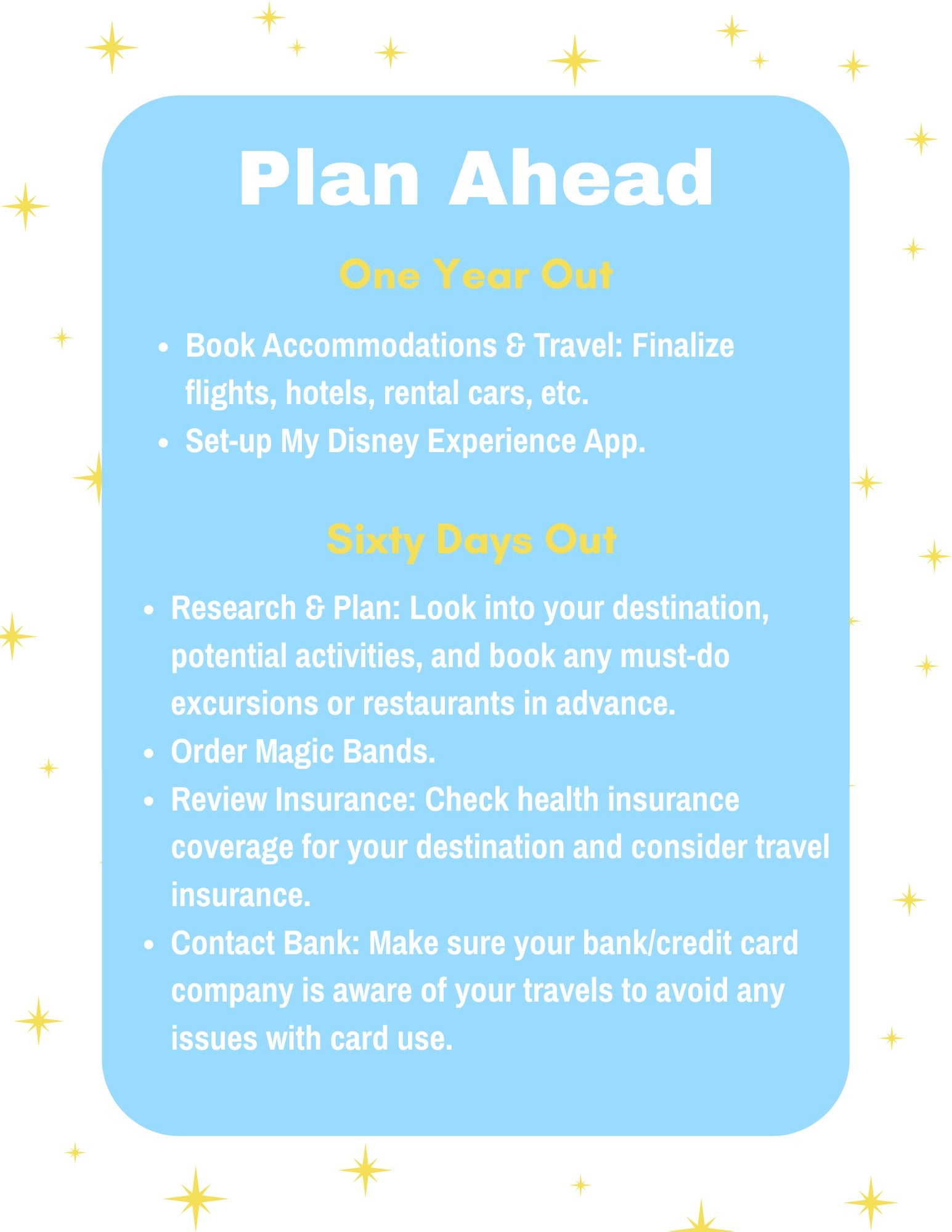 Disney Travel Helpful Hints