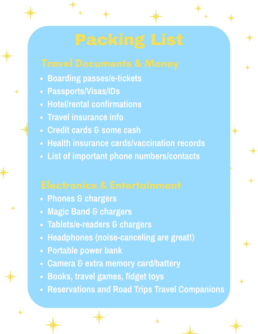 Disney Travel Helpful Hints