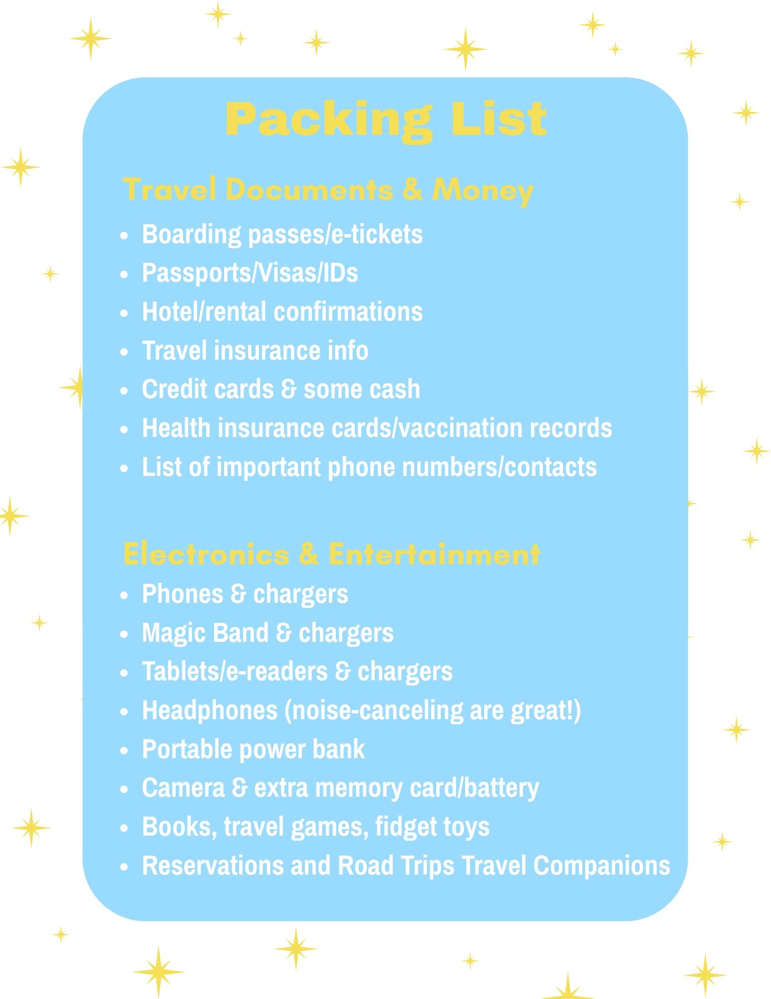 Disney Travel Helpful Hints