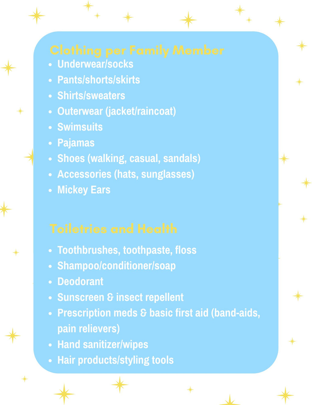 Disney Travel Helpful Hints