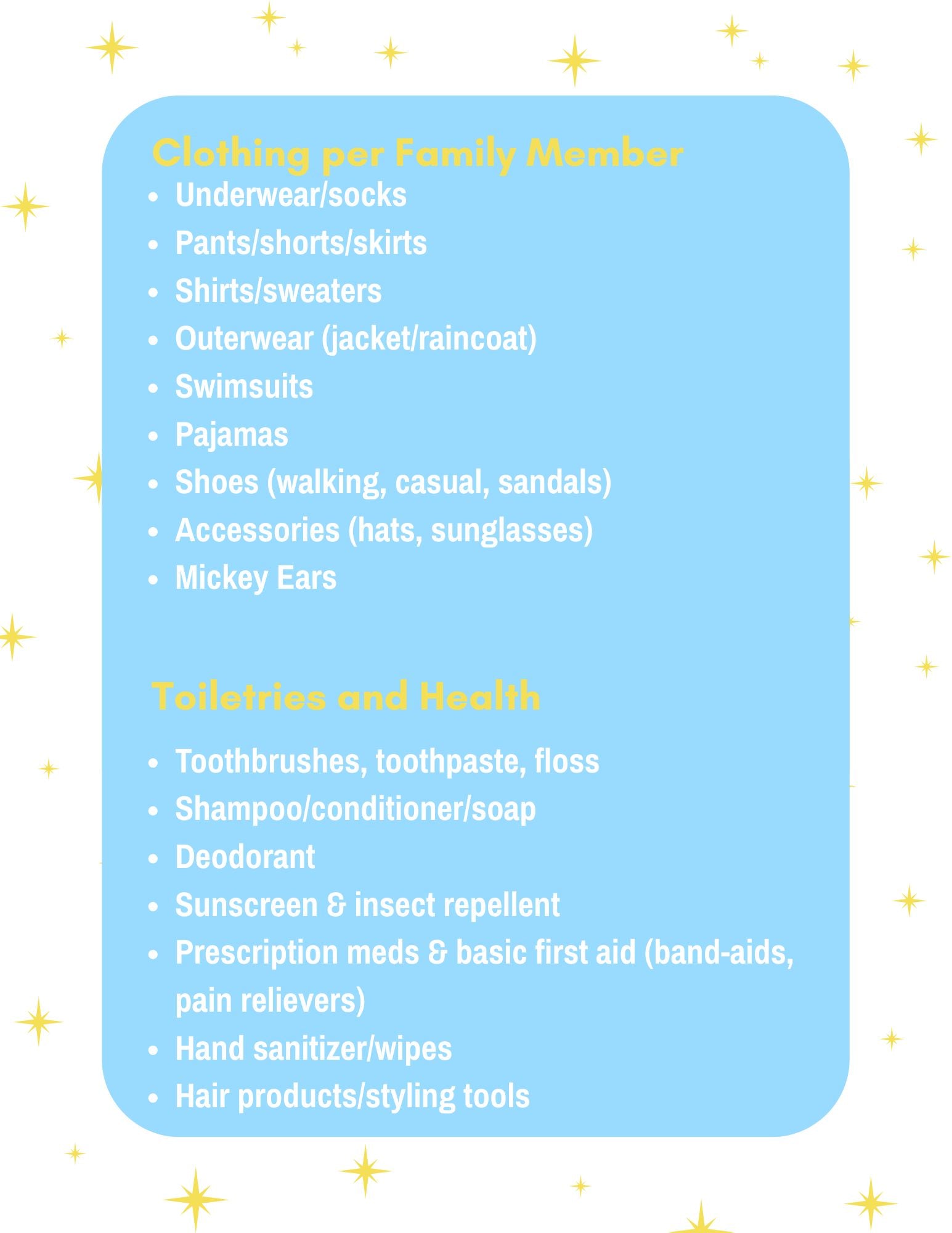 Disney Travel Helpful Hints