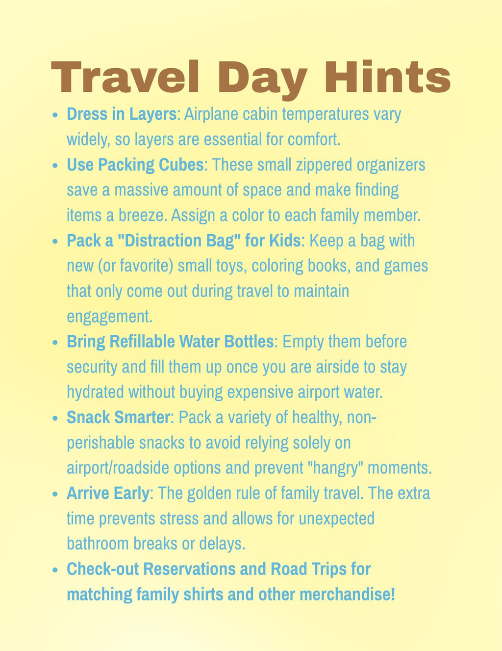 Travel Helpful Hints Guide