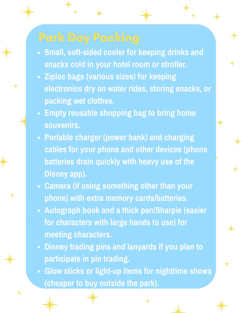 Disney Travel Helpful Hints